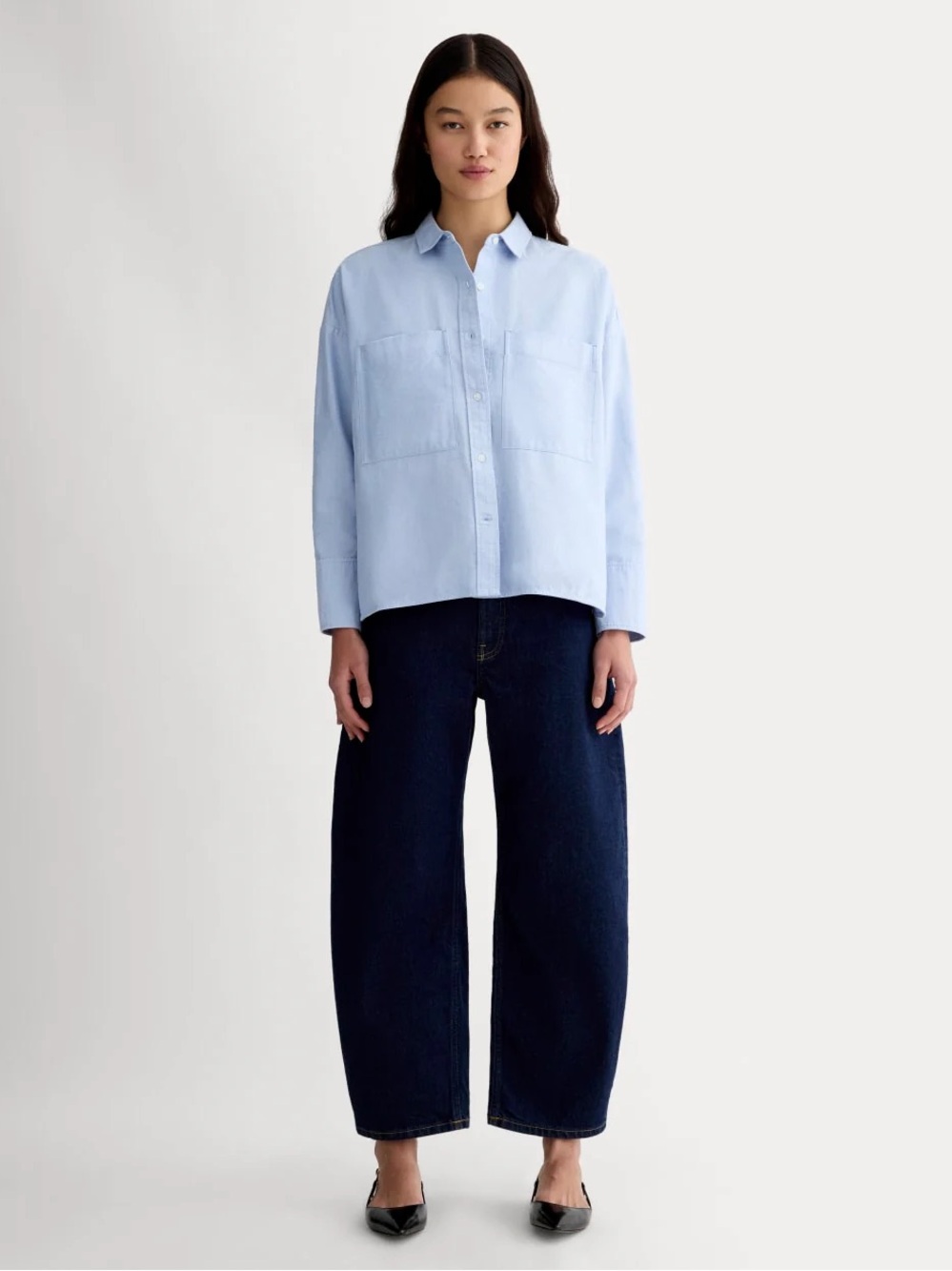 Everlane Boxy Oxford Blue L - Picture 3 of 6